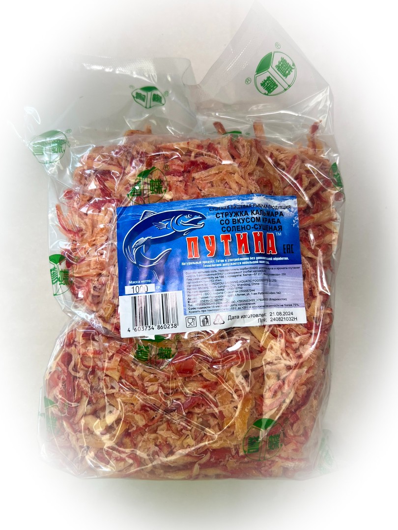 Кальмар стружка со вкусом краба "Розовая" (ПУТИНА) в Абакане
