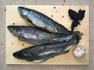 Гренки черные со вкусом сметаны и лука: Форель радужная вяленая